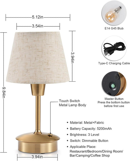 2 Pack Small Rechargeable Cordless Table Lamp for Restaurant Bar6