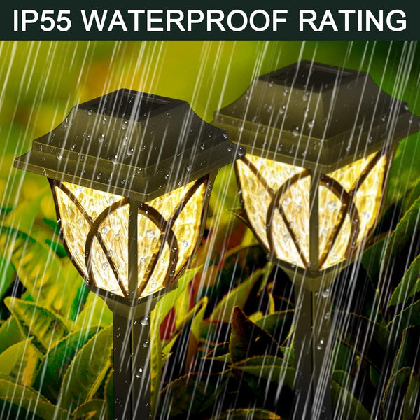 20 Pack Solar Pathway Lights Outdoor Landscape Waterproof Garden LED Lights for Yard Patio Lawn Pathway House Shape Decorative Warm White(Modern)4