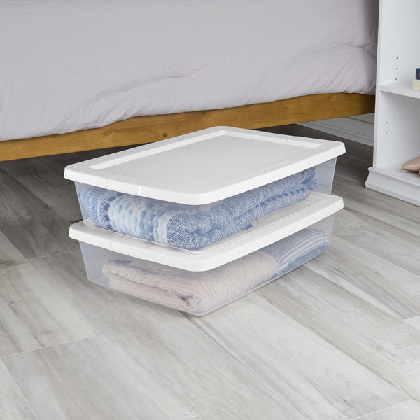 28 Quart Clear Storage Bins, 4-Pack Stackable under Bed Container7