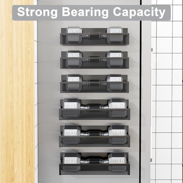 Magnetic Spice Rack for Refrigerator, 6 Pack Magnetic Shelf, Fridge Magnet Organizer with Moveable 12 Hooks, Magnetic Fridge Shelf for Kitchen Organization and Storage (6 Pack)4