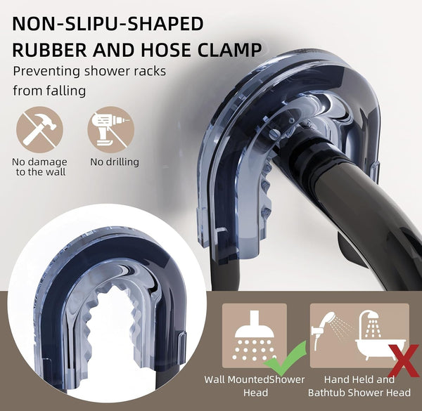 Over the Shower Head Caddy, 3-Tier Hanging Shower Shelves Rustproof, Shower Storage Organizer with Hooks and Soap Holder, No Drilling Bathroom Shower Rack, Black3