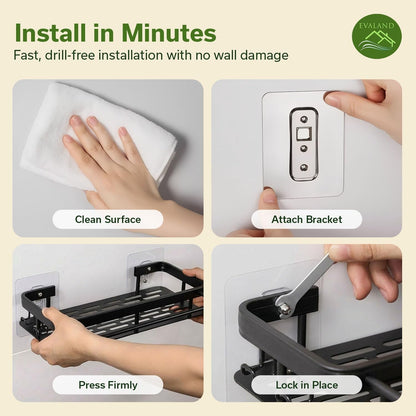 Self Adhesive Shower Caddy Organizer 2-Pack No-Drill Storage4