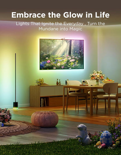 Govee Floor Lamp 2, RGBIC Smart Floor Lamp for Living Room, Bedroom | 1725Lm, Warm Cool White LED, 2200K-6500K, Compatible with Smartthings, Matter, Alexa, Music Sync, Scene Modes, Black(1 Pack)2