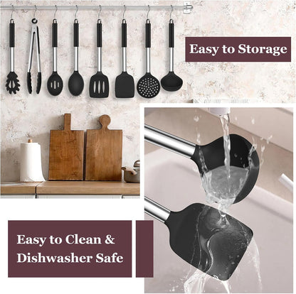 Kitchen Utensils Set of 8, Silicone Utensils Kitchen Tools Set6