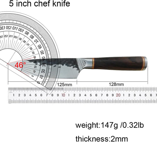 Meat Cleaver, 5 Inch Utility Knife Forged Steel 5Cr15Mov Blade, Kitchen Chef Cooking Knives Meat Fruit Fishi Slicer with Sheath2
