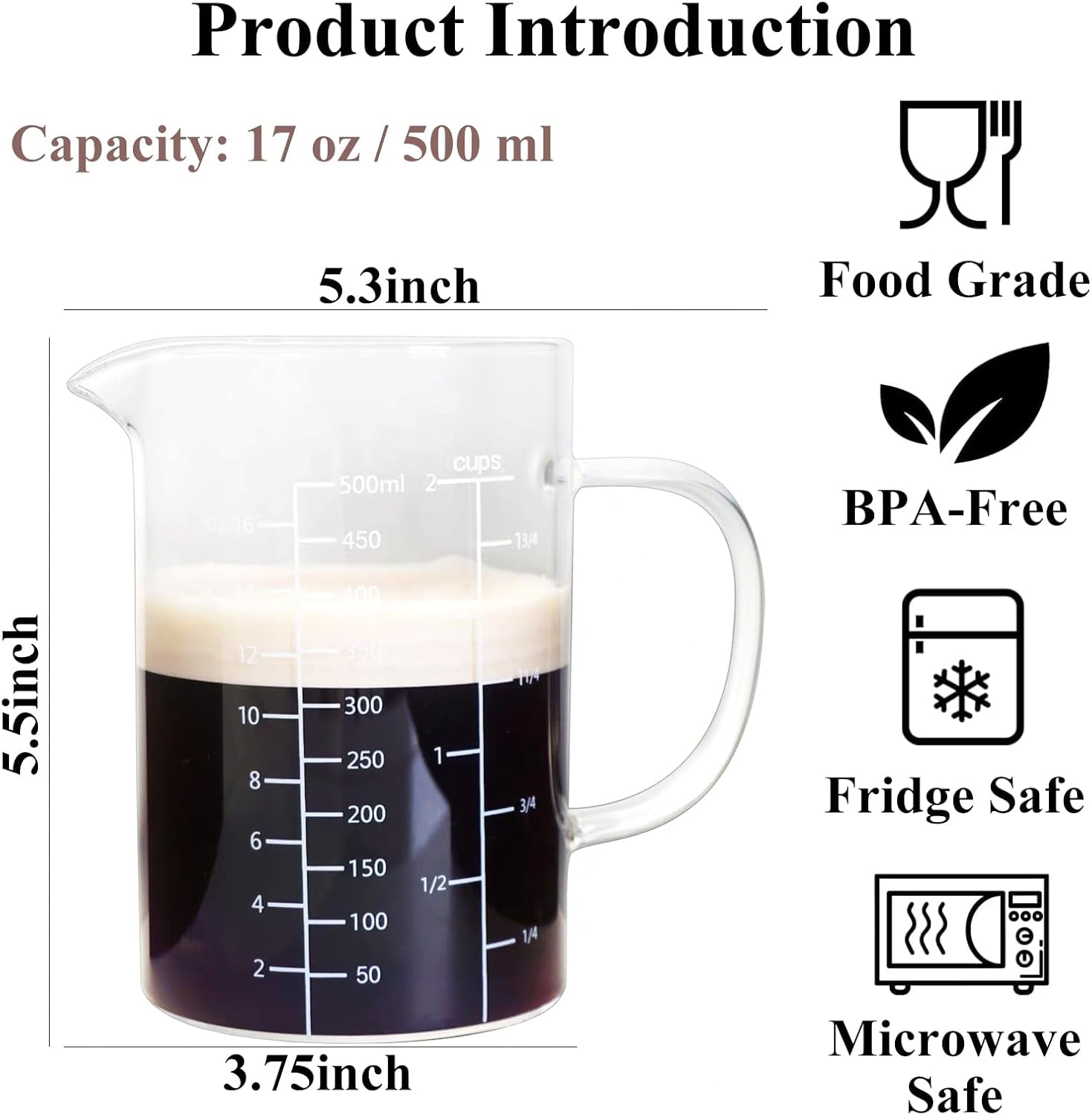 glass-measuring-cup-with-handle-500-ml-high-borosilicate-glass-three-scales-oz-cup-ml-cc-easuring-beaker-for-kitchen-or-restaurant-v-shaped-spout-glass-measuring-beaker-easy-to-read