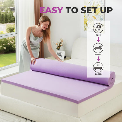 Mattress Topper Twin XL, 2 Inch Gel Memory Foam Mattress Topper for College Dorm, Ventilated Soft Mattress Pad, Bed Topper, Certipur-Us Certified7