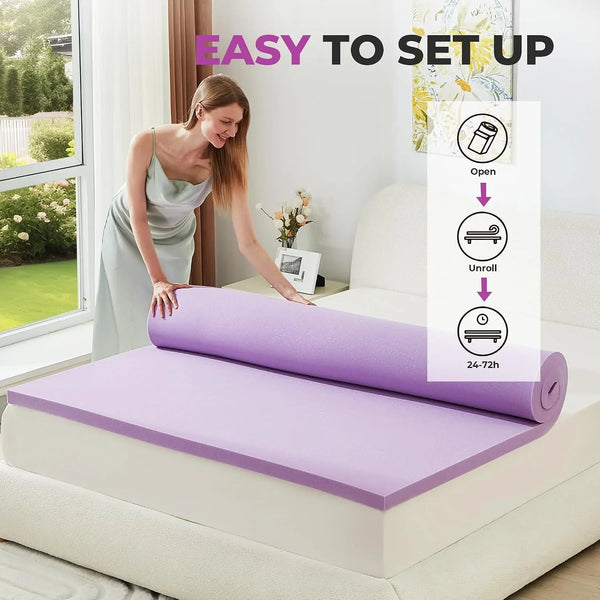 Mattress Topper Twin XL, 2 Inch Gel Memory Foam Mattress Topper for College Dorm, Ventilated Soft Mattress Pad, Bed Topper, Certipur-Us Certified7