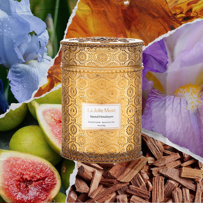 Santal Himalayen Scented Candles for Home, 19 Oz Natural Soy2