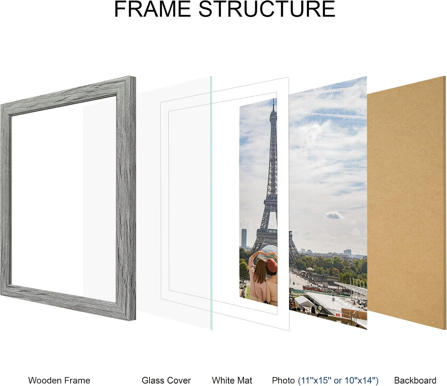 11x15-picture-frame-set-of-4-made-of-real-glass-and-grey-frame-display-picture-10x14-with-mat-or-11x15-without-mat-11-by-15-photo-for-wall-mounting