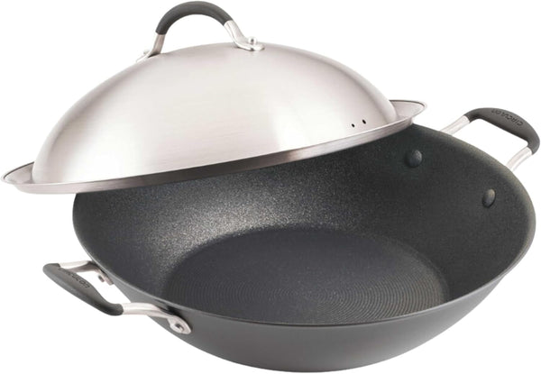 A1 Series W/Scratchdefense Nonstick Induction Wok with Lid, 14-Inch, Wok Pan with Lid, Graphite1