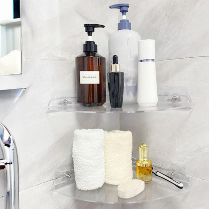 Acrylic Corner Shelves, Adhesive Shelf, Shower Caddy Organizer for Home Decor,Clear Shower Shelf,No Drilling Wall Mounted Bathroom Shelves1