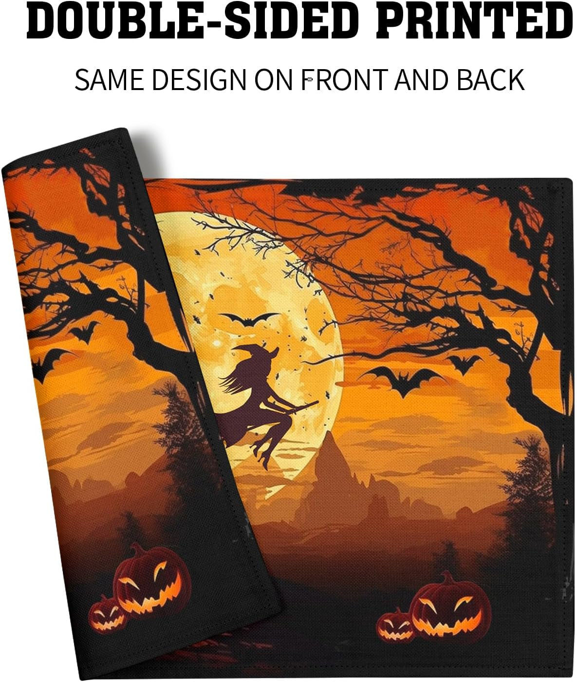 halloween-placemats-set-of-4-18x12-inch-spooky-witch-bat-castle-pumpkin-linen-place-mats-heat-resistant-washable-wipeable-fall-holiday-table-mats-for-party-kitchen-dining-room-dinner-table-decor