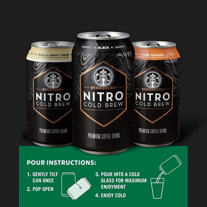 Starbucks - RTD Coffee Nitro Cold Brew, Black Unsweetened, 9.6 Fl Oz Cans (8 Pack), Iced Coffee, Cold Brew Coffee, Coffee Drink5