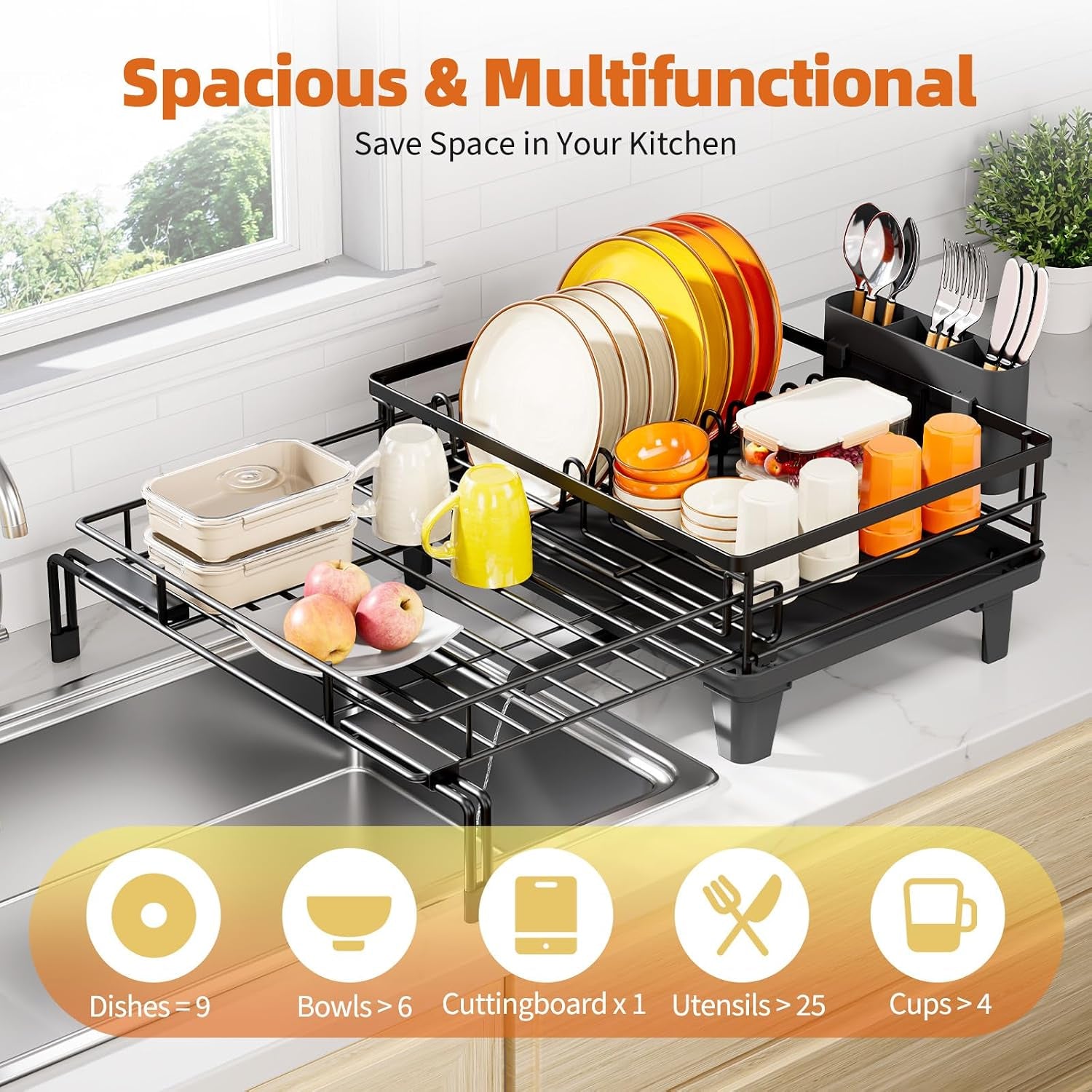 expandable-sink-dish-drying-rack-for-kitchen-counter-1-tier-black