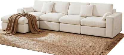 136" Cloud Modular Sectional Sofa with Detachable Seat Cushion9