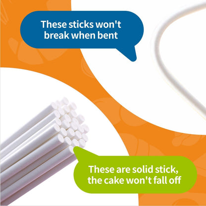 100 Count 6 INCH White Paper Lollipop Sticks,Cake Pop Sticks,Sucker Sticks for Cookies,Rainbow Candy,Chocolate,Cake Topper(Dia 4Mm)3