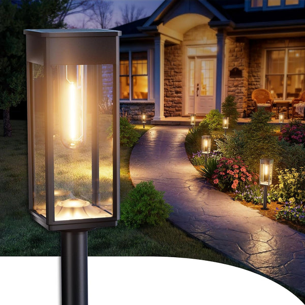 Solar Walkway Lights Outdoor, 8 Pack, 3 Heights, Warm White, IP651
