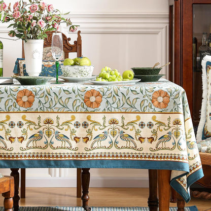 Vintage French Linen Tablecloth,Rectangular,110"X63"-Wensel2