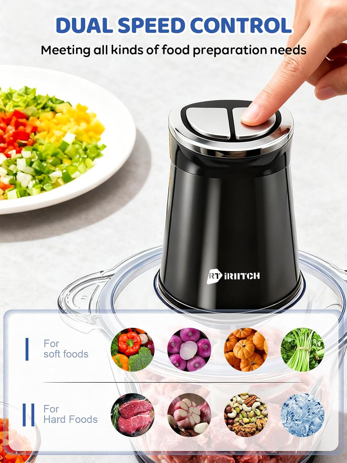 iriitch-food-processor-with-led-timer-800w-electric-chopper-2-bowls-12-cups-glass-bowl-12-cups-stainless-steel-bowl-2-set-6-bi-level-s-blades