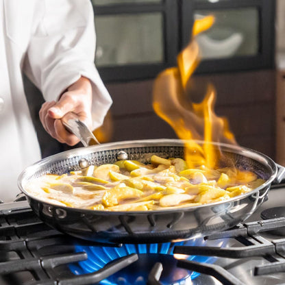 Hybrid 11-Inch Frying Pan, Tri-Clad Stainless Steel & Pfas-Free Ceramic Nonstick, No PFOA, PTFE, Teflon, Non-Toxic Cookware, Metal Utensil Safe, All Cooktops, Oven Safe | Tri Clad Stainless Steel Frying Pan, PFAS Free Ceramic Nonstick, No PFOA or PTFE, Metal Utensil Safe, Oven Safe8