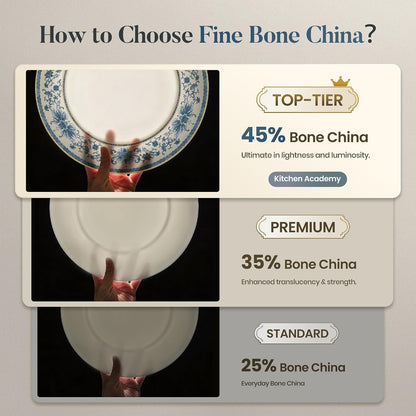 24-Piece Fine Bone China Dinnerware Set for 85