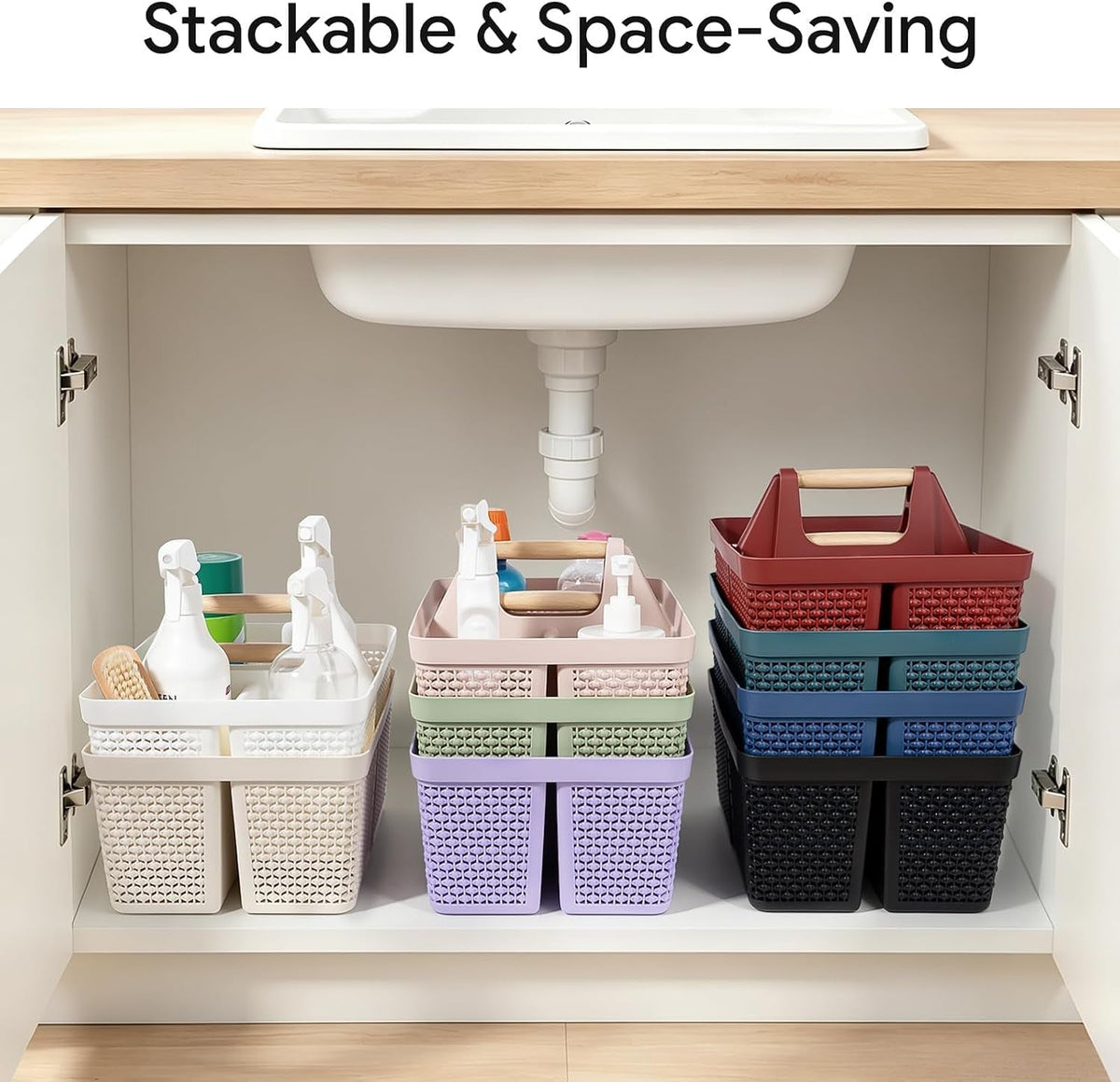portable-plastic-shower-caddy-basket-with-wooden-handle-white