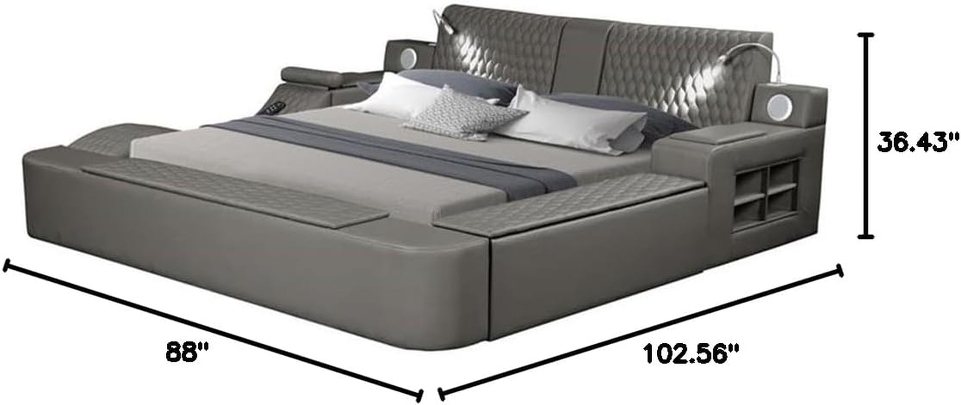smart-multifunctional-queen-size-bed-wood-frame-gray-upholstery-massage-chaise-usb-charging-storage-drawers-led-lights-bluetooth-speakers-modern-design-for-bedroom-comfort-and
