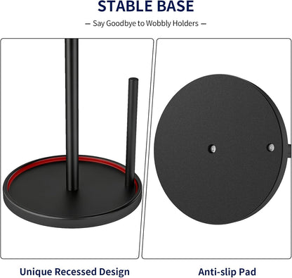 Paper Towel Holder Countertop, Black Kitchen Paper Towels Holder, Paper Roll Holder with Weighted Base3