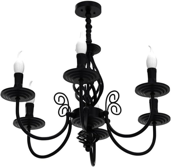 Black Chandelier, 6-Light Farmhouse Candle Light for Dining Room4