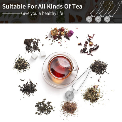 Snap Ball Tea Strainer,  3 Pack Stainless Steel Tea Infuser Filter with Handle for Loose Leaf Tea, Spices, Seasonings5