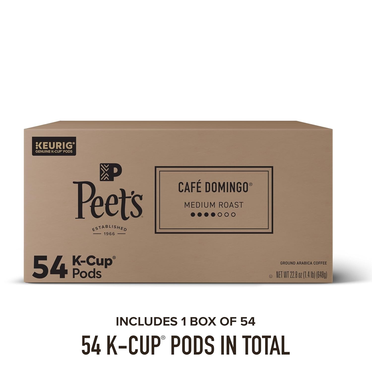 peets-coffee-medium-roast-keurig-k-cup-pods-100-arabica-coffee-cafe-domingo-54-count-1-box-of-54-pods