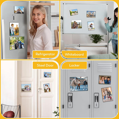 20 Pack Magnetic Picture Frames for Refrigerator,4X6 Inch,Black5
