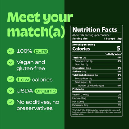Organic Matcha Powder - XXL 16Oz TIN – Matcha Green Tea - USDA Organic Gluten-Free Vegan, Unsweetened No Additives - Everyday Green Macha Powder Tea for Lattes, Smoothies, Baking & Recipes2