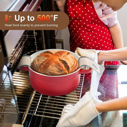 3 PCS Silicone Bread Sling for Dutch Oven Liners, round | Non Stick & Easy to Clean Silicone Bread Baking Mat with Extra Long Handles, Reusable, Transfer Bread Dough Easily5