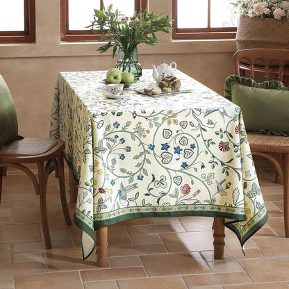 Vintage French Linen Rectangular Tablecloth,79"X55"-Idaho A7