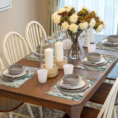 Sea Turtle Ocean Life Hawaii Placemats Set of 6 Table Mats Table Tableware Place Mats with Non-Slip Heat-Resistant Washable for Dining Home Kitchen Party Indoor6