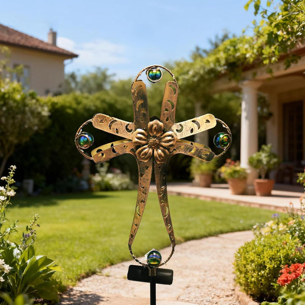 Leds Solar Stake Lights for Garden Metal Warm White, Memorial Gift - Perfect as Remembrance & Sympathy Gifts (Angel-Bronze) (Cross)4