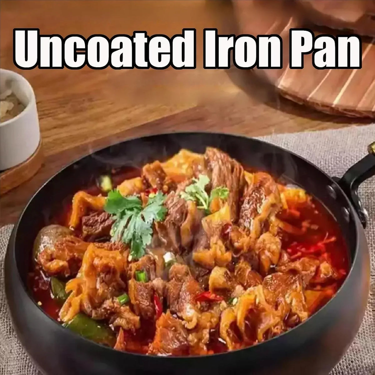 2026-new-japanese-cast-iron-cookware-japanese-cast-iron-pot-hand-forged-non-stick-uncoated-iron-pan-wok-with-lid-woks-stir-fry-pans-for-gas-and-induction-stoves-hammer-11in