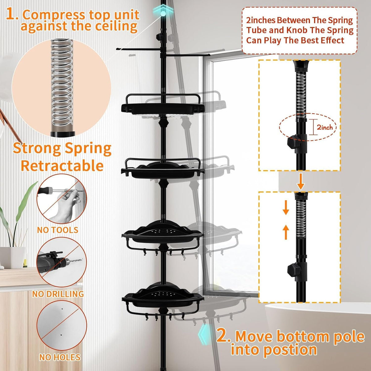 rustproof-shower-caddy-tension-pole-corner-shower-caddy-organizer-4-tier-adjustable-shelves-with-tension-pole-and-large-capacity-for-bathtub-shampoo-accessories-storage-rack-38-8-122-7inch