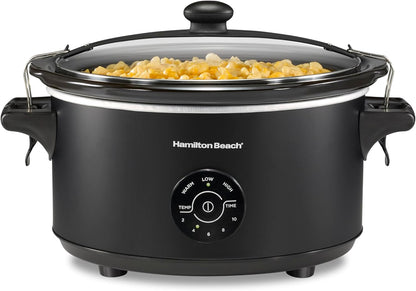 7 Quart Stay or Go Portable Programmable Slow Cooker, 15 Cooking Options, Large Dishwasher Safe Stoneware Crock, Clip-Tight Glass Lid for Easy Travel, Black (33771)1