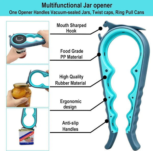 Jar Opener & Bottle Opener for Seniors with Arthritis, Weak Hands | Adjustable Lid Opener Effortlessly Opens Jars, Bottles & Pop-Top Cans, Great for Senior Parents, Grandparents, or Loved Ones3