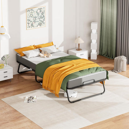 Folding Bed with 5 Inch Mattress, 75” X 38” Portable Rollaway Bed with Memory Mattress and Metal Frame for Adults,Guest, Twin Size,Cot Size2