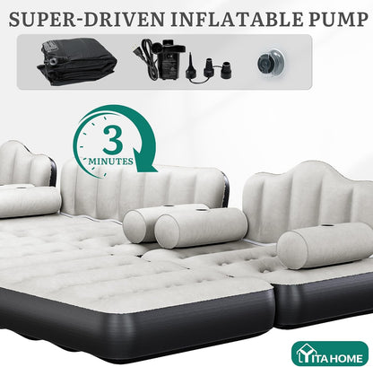 3-Pc Air Sofa Set with Headboard & Pump, Queen and 2 Twin, Gray6