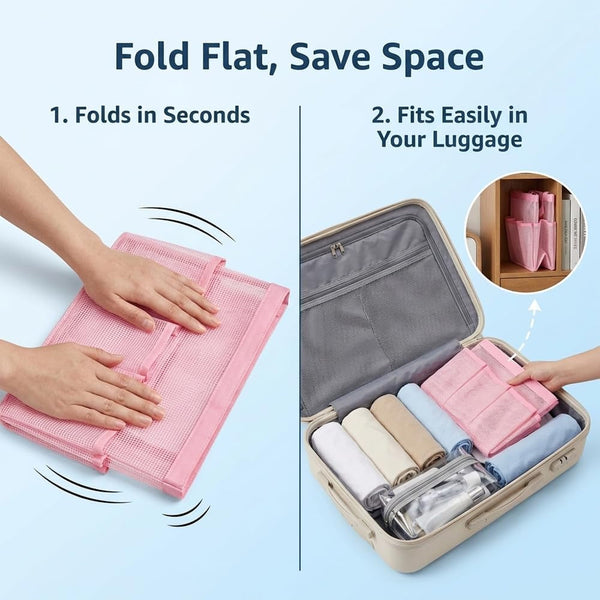 Mesh Shower Caddy Portable for College Dorm Room Essentials, Large Foldable Camp Travel Shower Bag with 9 Pockets, Quick Dry Bathroom Toiletry Tote Bag for Beach Swimming Gym Women Girl (Pink)7