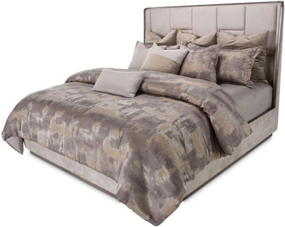 Roxbury Park Eastern King Multi-Panel Velvet Bed in Slate Ash1