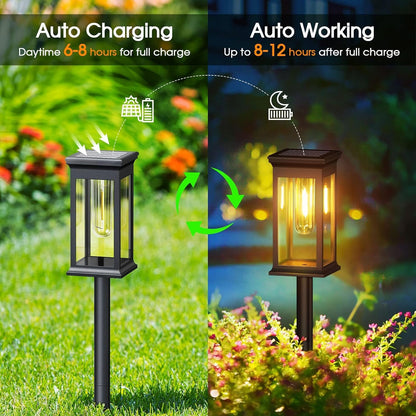 Solar Pathway Lights Outdoor 8 Pack, 2X Bigger Solar Outdoor Lights, Bright Solar Garden Lights Waterproof, Auto On/Off Outdoor Solar Lights for Yard Landscape Path Lawn Patio Walkway5