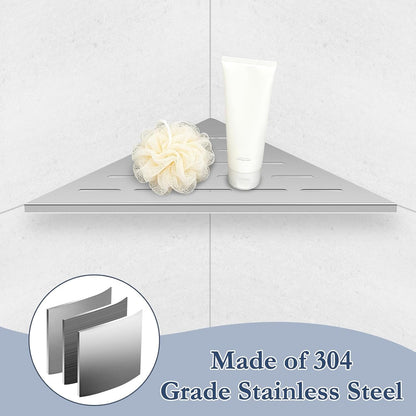 10'' Brushed Nickel Corner Shower Shelves Bathroom Corner Shelf,304 Grade Stainless Steel Slot Design Recessed Corner Shelves Suitable for Tiled Wall,2-Pack4