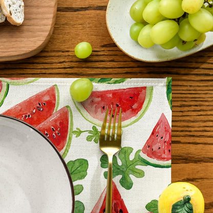 Watermelon Fruit Summer Placemats Set of 4, 12X18 Inch Spring Seasonal Holiday Table Mats for Party Kitchen Dining Decoration6