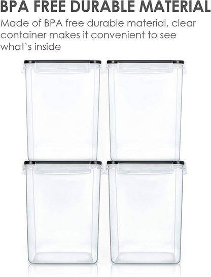 5.2L Flour Sugar Storage Containers, 4 PCS, Black3